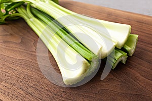 Vegetable celery with a crunchy texture and strong aroma