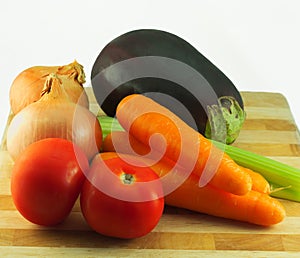 Vegetable on chopping board