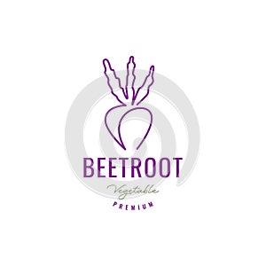 vegetable cooking beetroot fresh lines art minimal logo design icon vector illustration