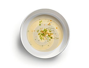 Vegetable Cream Soup, Potato Onion Creamy Dinner, Broccoli Bouillon, Abstract Generative AI Illustration