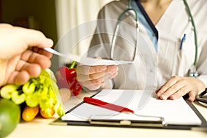 Vegetable diet nutrition and medication concept. Nutritionist of