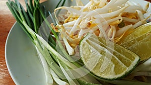 The vegetable dish for spicy thai padthai food.