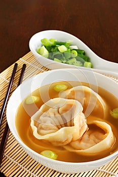 Vegetable dumpling soup