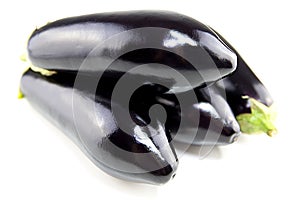 Vegetable eggplant still life isolated on white background