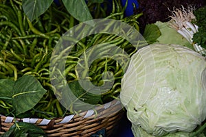 Vegetable Farm Produce on Store Grocery Shelves
