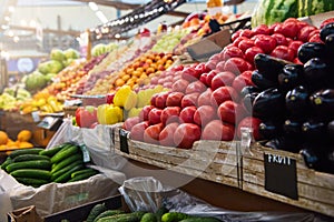 Vegetable farmer market counter