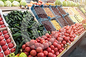 Vegetable farmer market counter