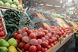 Vegetable farmer market counter