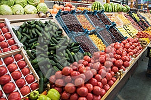 Vegetable farmer market counter