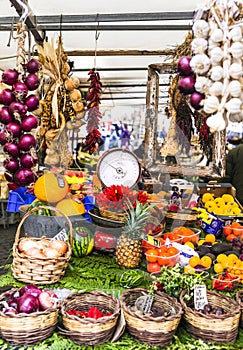 Vegetable and fruit market Campo di Fiori at Rome