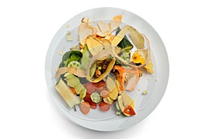 Vegetable And Fruit Peelings On Plate