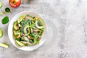 Vegetable fruit salad, top view