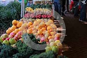 Vegetable and fruit stand at Charleston Saturday market