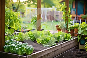 vegetable garden in house backyard