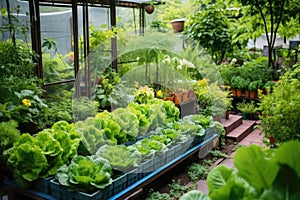 vegetable garden in house backyard