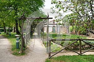 The vegetable garden near the park and the villa of the domain