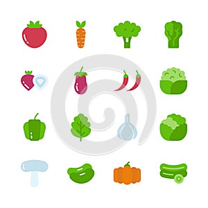 Vegetable icon set.Vector illustration