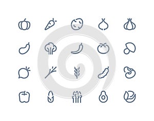 Vegetable icons. Line series