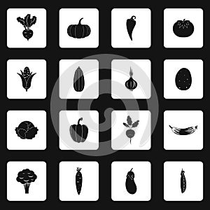 Vegetable icons set , simple style