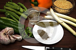 Vegetable ingredients for cooking photo