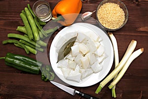 Vegetable ingredients for cooking photo