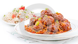 Vegetable Manchurian and Fried Rice