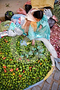 Vegetable market, Bolivia