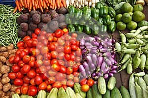 Vegetable market. India