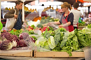 Vegetable market stall.