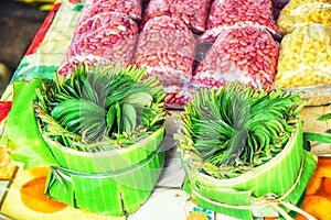 A vegetable market at the village of Lospalos in the east of East Timor in southeastasia.