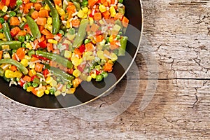 Vegetable mix in the pan