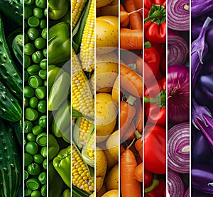 Vegetable Mix Stripes Abstract Background.