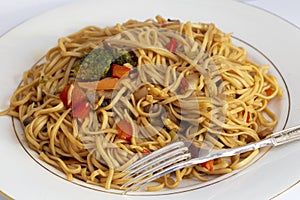 Vegetable noodles meal