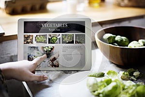 Vegetable nutrition facts information on a device screen