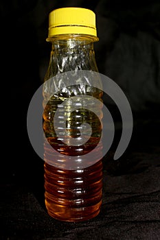 Vegetable oil in plastic bottle