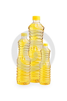 Vegetable oil plastic bottle isolated on white background