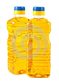 Vegetable oil in plastic bottles