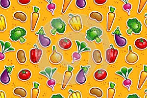 Vegetable pattern. Organic nutrition, vegan food vector