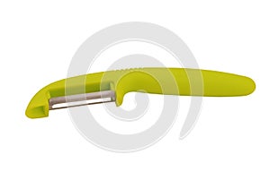 Vegetable  peeler is on white background, isolated  fruit yellow peeler