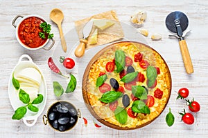 Vegetable Pizza with Ingredients