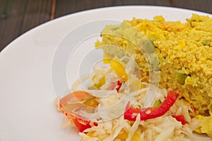 Vegetable pudding with tofu and couscous