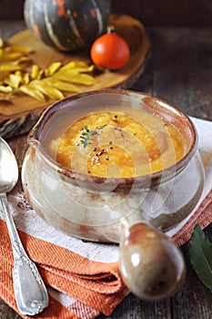Vegetable pumpkin cream soup