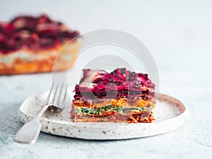 Vegetable rainbow lasagne