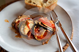 Vegetable ratatouille served on a plate