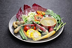 Vegetable salad and bagna cauda photo