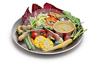 Vegetable salad and bagna cauda photo