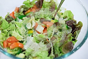 Vegetable salad in a bowl