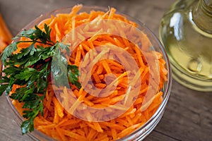 Vegetable salad from carrot