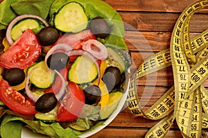 Vegetable salad with centimeter