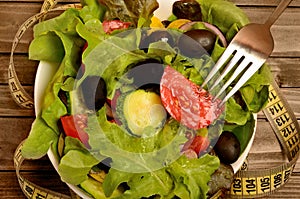 Vegetable salad with centimeter